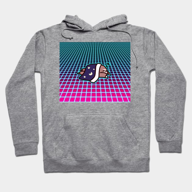 Sleepy Sloth Vaporwave Hoodie by saradaboru